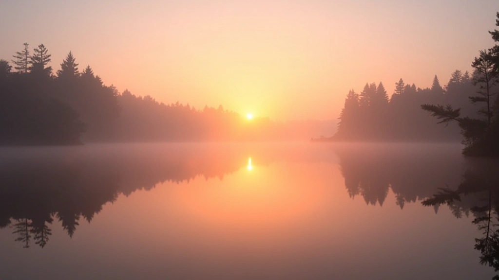 Päikese tõus Kurtna järve kohal, kaunis vaade haruldaste värvide ja rahu võlu